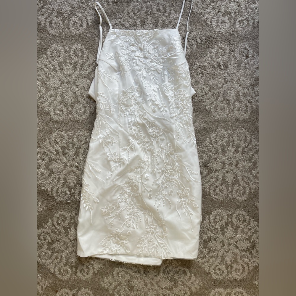 White Mini Lady Black Tie dress